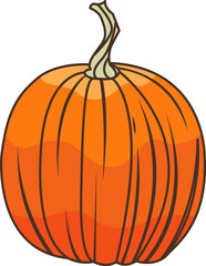 Pumpkin flat design illustration for decoration on nature food, agriculture, Halloween feetival and Autumn seasonal.