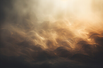yellow brown white dark abstract wave texture in water as dramatic golden color background. illustration of fine waves lit by the sunshine  - generative ai