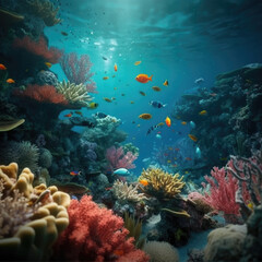 Naklejka na ściany i meble background.Underwater world. Coral fishes of Red sea.