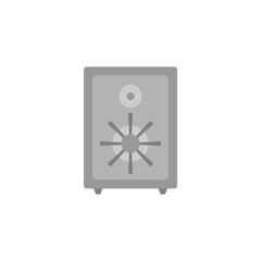 Bank metal vault vector illustration. safebox flat design. Secure boxes with code locks. Gold and money protection. Empty safe inside vector set