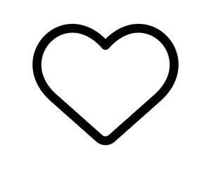 Heart icon. Black line heart symbol. Valentine's Day symbol. 