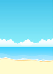 Fototapeta na wymiar vector illustration of a beach with white sand and blue sky