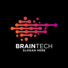 smart brain technology set digital logo idea Icon vector Template