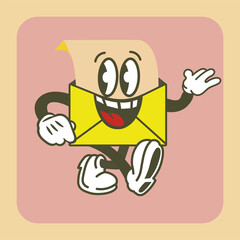 flat style cartoon envelope with a letter