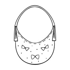 Beautiful doodle woman bag, great design for stickers, fashion journals and for any purposes