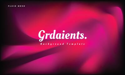 Red and pink fluid gradient mesh background template copy space. Colour gradation backdrop design for magazine, poster. banner, landing page, brochure, cover, website, leaflet, or flyer.