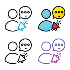 Marketing icon design in four variation color