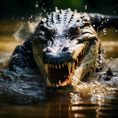 Obraz premium Crocodile Crocodile in the natural swamp