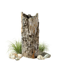 Dried dead wood tree stump isolated backgrounds 3d illustrations png - obrazy, fototapety, plakaty