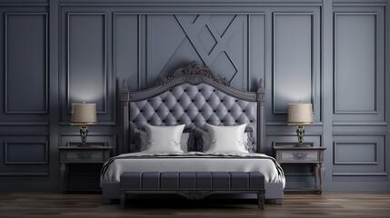 a bedroom mockup in a luxury royal style, ai generated image