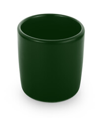 empty ceramic cup isolated on white background.