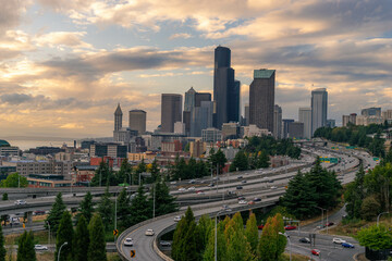 Fototapeta na wymiar The Beautiful City of Seattle in Washington State, Pacific Northwest United States