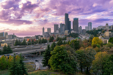 Fototapeta na wymiar The Beautiful City of Seattle in Washington State, Pacific Northwest United States