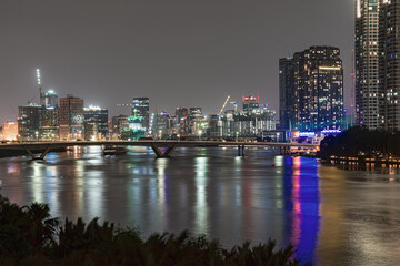 night view to disttrict 1 of Ho Chi Minh city
