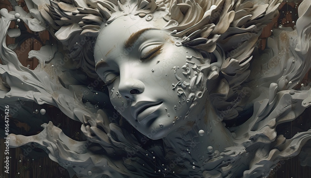 Aufkleber generative ai illustration of the intricacies of the human thought process and the interplay between