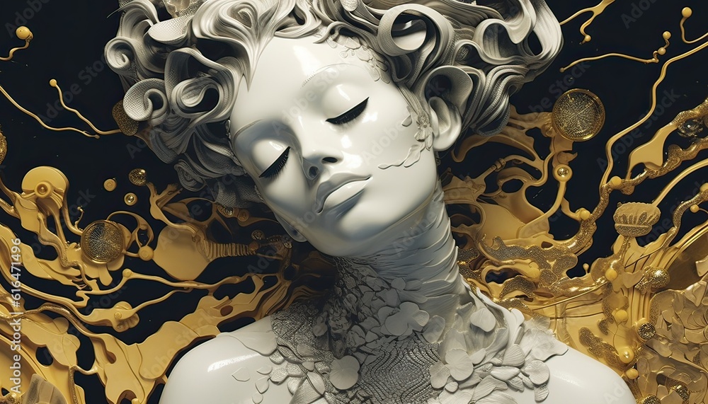 Poster generative ai illustration of the intricacies of the human thought process and the interplay between