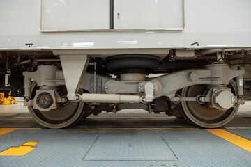 Obraz na płótnie Canvas Train parts and track systems in a train depot