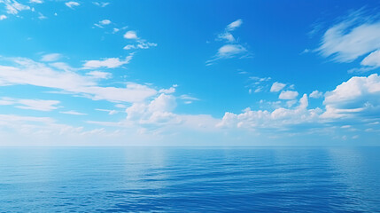 Obraz premium Beautiful blue sky. Beautiful clouds. Beautiful blue sea
