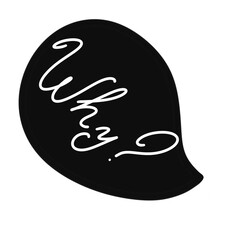 Why question inscription. Handwritten lettering illustration.