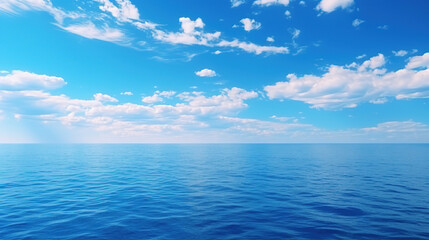 Beautiful blue sky. Beautiful clouds. Beautiful blue sea