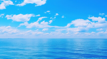 Fototapeta na wymiar Beautiful blue sky. Beautiful clouds. Beautiful blue sea