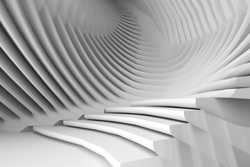 Minimal abstract white futuristic background. Sci-fi illustration. Ai generated