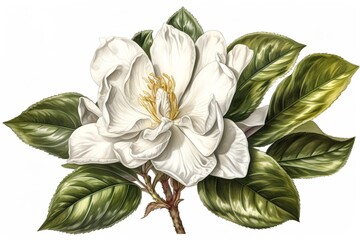 gardenia isolated on white background. Generated by AI