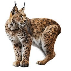 Obraz premium lberian lynx looking on background