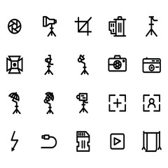 photography set icon vector illustration on white background
