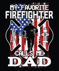 Firefighter Typographic T-Shirt Design