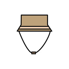 Camping hat icon. Colorful illustration.