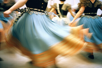 Energetic Bavarian Folk Dance Performance at the Festival. Generative AI