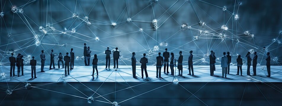 business group people connected on internet or network Generative AI