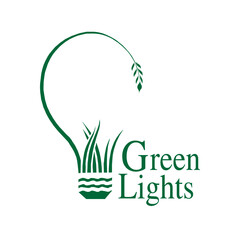 vector logo design for green energy, green light bulb idea, renewable power,