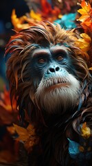 Naklejka premium thoughtful orangutang - created using generative AI tools