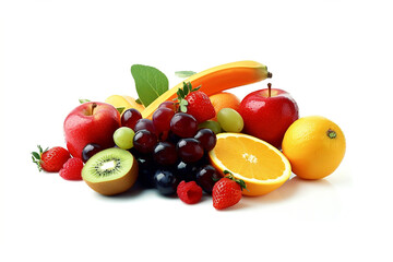 fruits on a white background