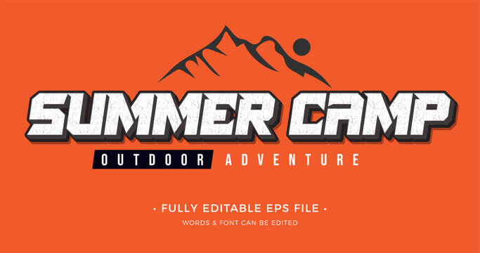 Vector font design for word summer camp