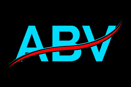 ABV logo. ABV latter logo with double line. ABV latter. ABV logo for technology, business and real estate brand