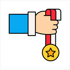 Modern medal line icon. Premium pictogram, high quality symbol, Vector illustration isolated on a white background.