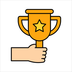 Trophy icon vector. champions cup icon, vector illustration on white background