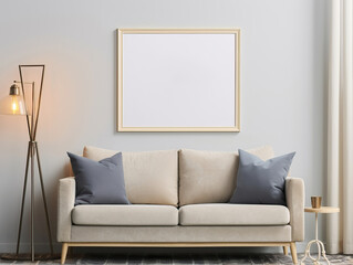 Frame Mockup In living room , Mockups Design 3D, HD