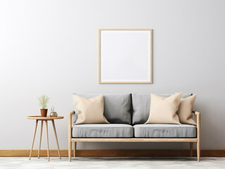 Frame mockup in home Interior Living Room, Mockups Design 3D, HD