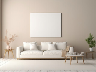 Frame Mockup In Nordic living room, Mockups Design 3D, HD