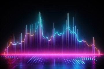 Fototapeta premium abstract futuristic background with pink blue glowing neon moving high speed wave lines and bokeh lights. Data transfer concept Fantastic wallpaper, Ai Generative