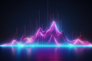 Naklejka premium abstract futuristic background with pink blue glowing neon moving high speed wave lines and bokeh lights. Data transfer concept Fantastic wallpaper