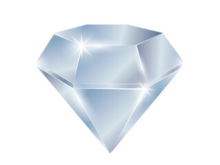 Shiny Diamond Design: Front view of a realistic diamond art design (illustration) - [Isolated - PNG - Transparent Background]