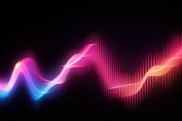 Fototapeta premium abstract futuristic background with pink blue glowing neon moving high speed wave lines and bokeh lights. Data transfer concept Fantastic wallpaper