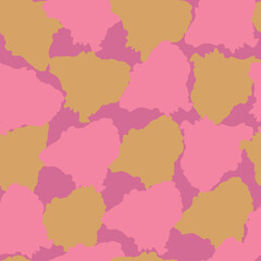 Seamless pattern with images of the contours of the gladiolus flower on a pink background