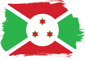 Creative hand-drawn brush stroke flag of BURUNDI country vector illustration