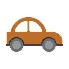 flat car illustration on white background